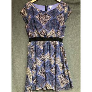 Exhilaration Black Printed Fit And Flare Dress Womens Size XL